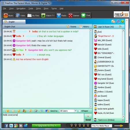 Tán gẫu với người dùng FreeFox