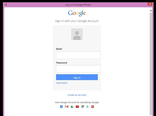 nhập tài khoản Google