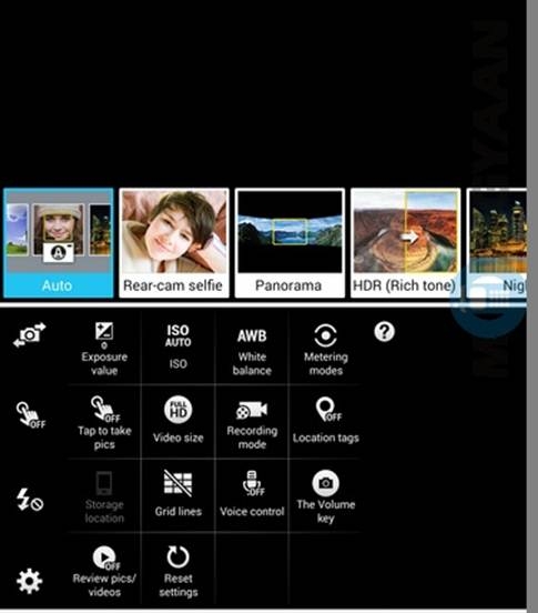 Ứng dụng camera của Samsung Galaxy E5