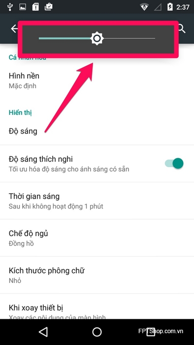 Điều chỉnh màn hình hiển thị