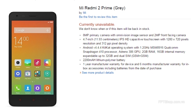 Smartphone Xiaomi Redmi 2 Prime