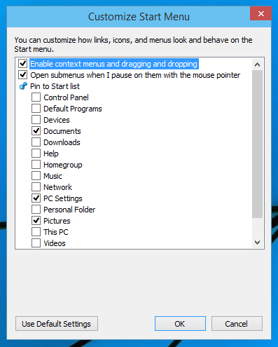 Start Menu có thể tùy chỉnh nâng cao