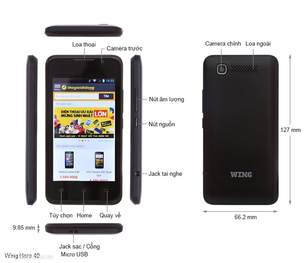 Chụp ảnh ấn tượng với bộ đôi camera chất lượng cao trên Wing Hero 40S