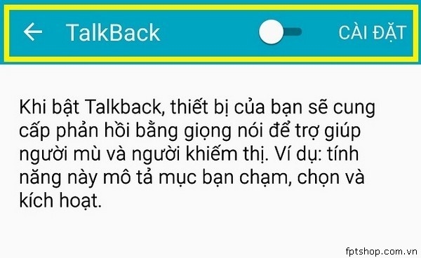 Chế độ TalkBack