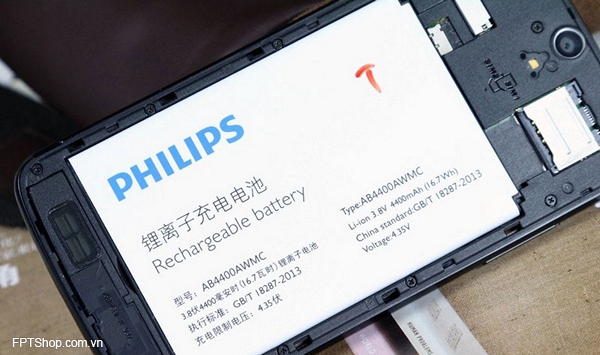 Pin tren Philips V387