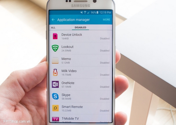Vô hiệu hóa ứng dụng Galaxy S6