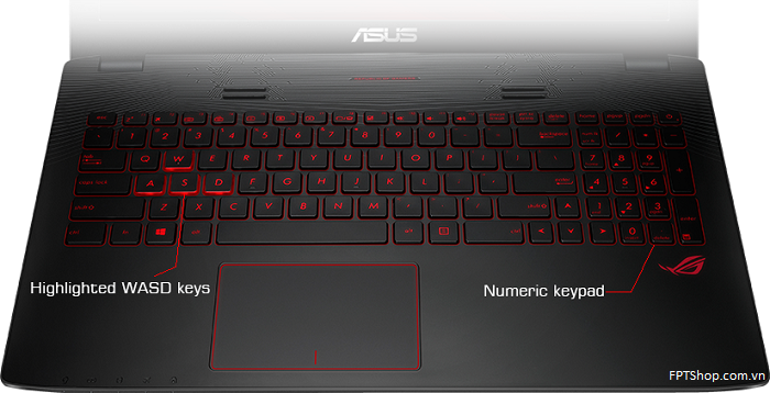 ASUS ROG GL552JX có bàn phím rất ấn tượng