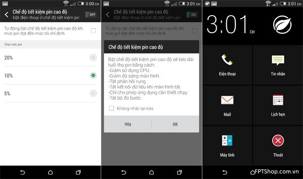 Tiết kiệm pin trên điện thoại One M8