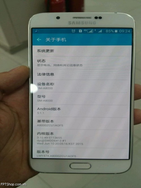 Cấu hình Samsung Galaxy A8