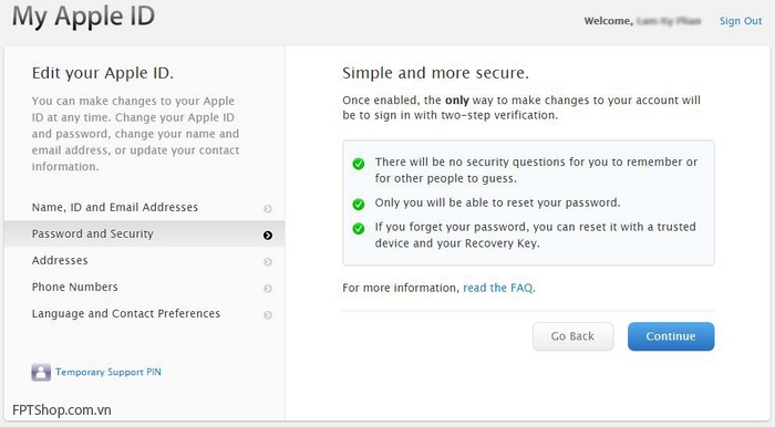Bảo mật 2 lớp Apple ID