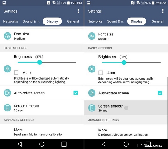 Thay đổi thiết lập độ sáng màn hình cho LG G4 phù hợp hơn mà không nên để Auto