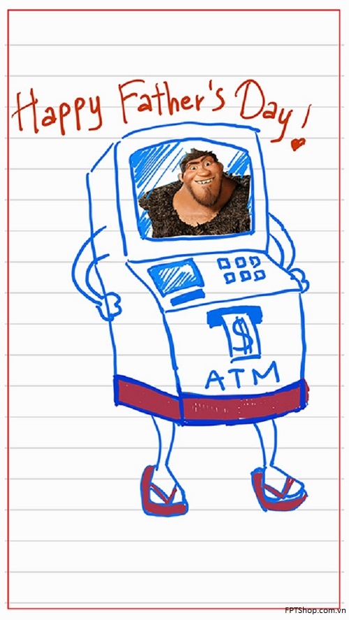 Một tấm thiệp nữa cũng dành tặng các ông bố trong ngày này đó là Bố là ATM