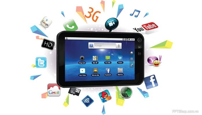 Chia sẻ video nhanh chóng với kết nối wifi, 3G của FPT Tablet Wifi V