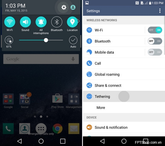 Cách cài đặt hotspot trên LG G4