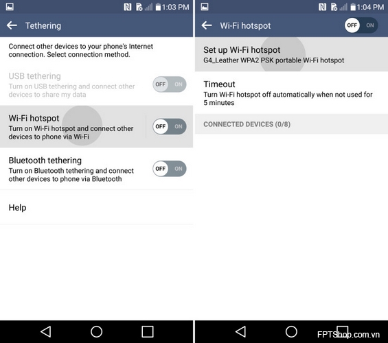 Cách cài đặt hotspot trên LG G4