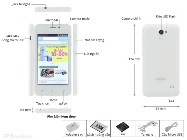 Thiết kế Mobiistar Touch Bean 402C