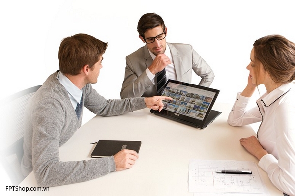 Asus TP550LD còn sở hữu màn hình cảm ứng đa điểm