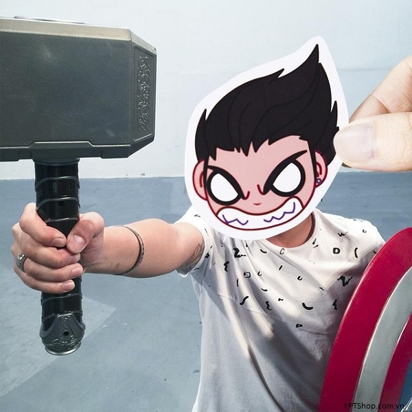 Phở Đặc Biệt hóa thân thành Avenger với stickerface nhân vật Alex