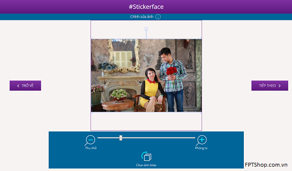 Cách tạo ảnh Stickerface trên trang ứng dụng Stickerface
