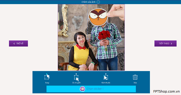 Cách tạo ảnh Stickerface trên trang ứng dụng Stickerface