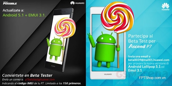 Huawei Ascend P7 bắt đầu cập nhật Android 5.1 Lollipop