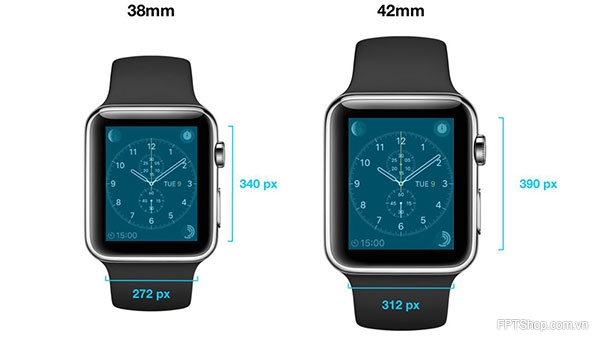 Kích cỡ khác nhau của Apple Watch