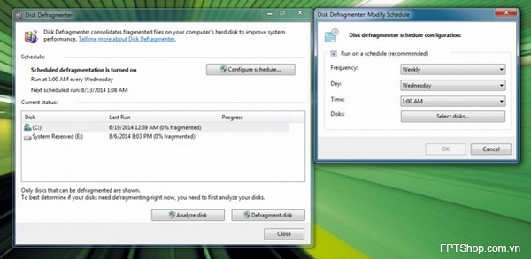 Defrag sắp xếp lại ổ cứng