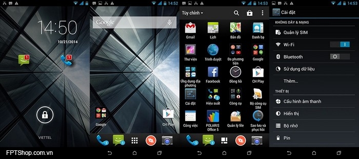Giao diện trên HTC Desire 616 Dual SIM
