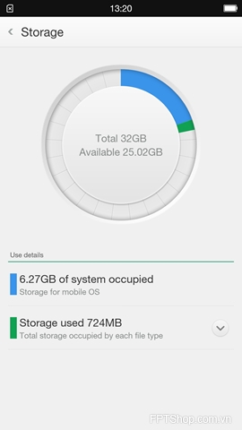 Bộ nhớ 32GB có thể mở rộng