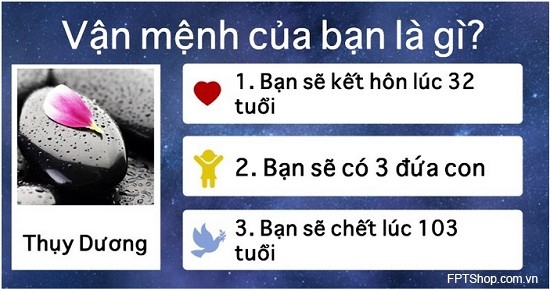 Đoán tương lai cùng Ứng dụng Vận mệnh của bạn là gì