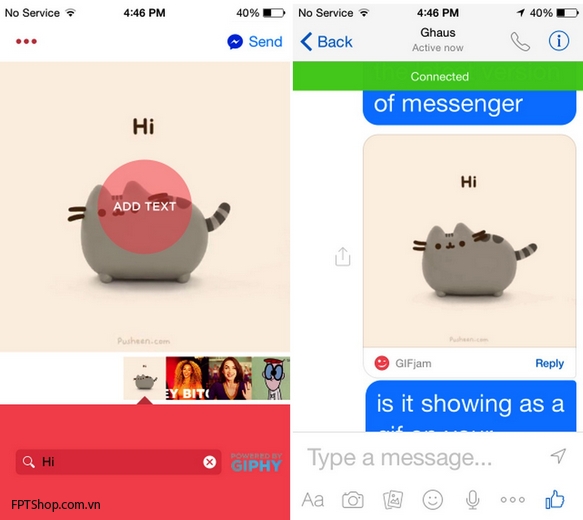 Gửi ảnh động qua Facebook Messenger