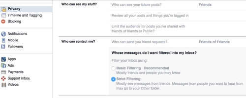 tin nhắn rác facebook