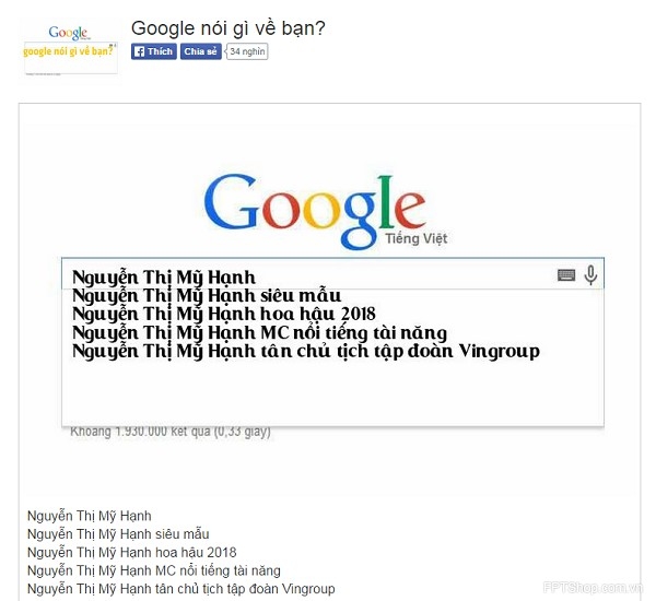 Ứng dụng Google nói gì về bạn