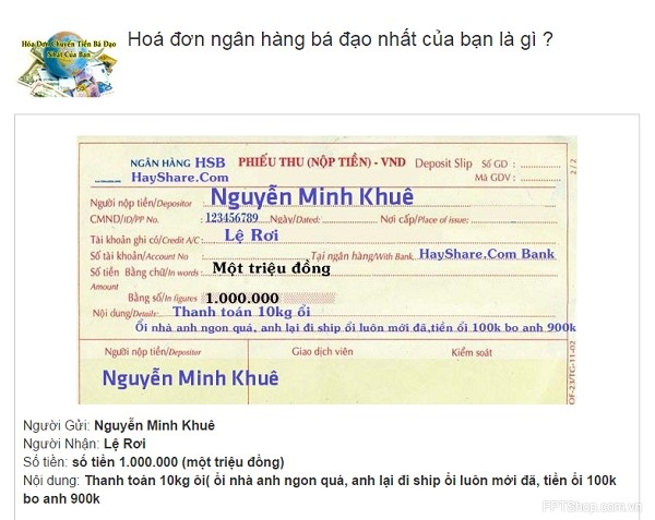 Ứng dụng Hóa đơn ngân hàng bá đạo nhất của bạn là gì tấn công cộng đồng facebook