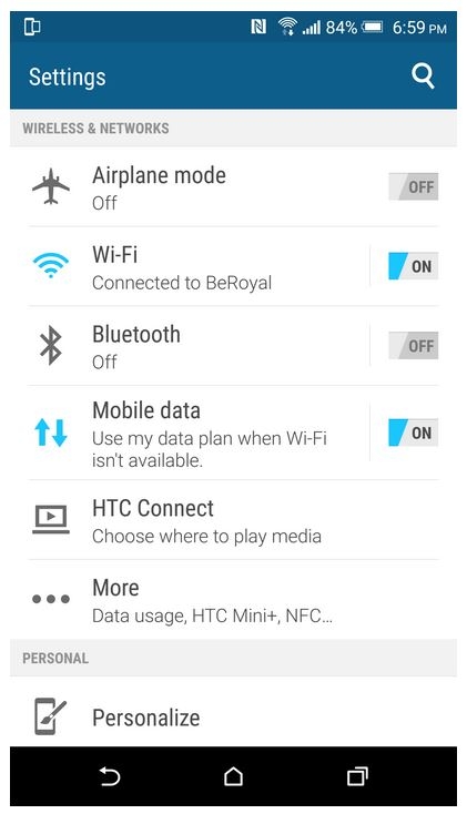 Giao diện HTC One M9 Plus