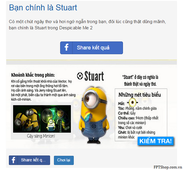 Hướng dẫn chơi ứng dụng vui Bạn là Minion nào