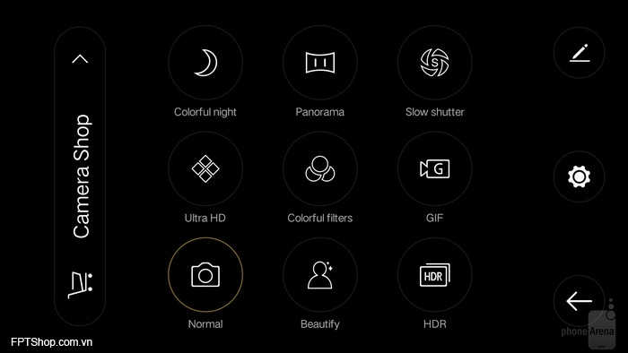 ứng dụng camera trên Oppo R7