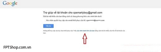 link để có thể xác minh một lần nữa tài khoản