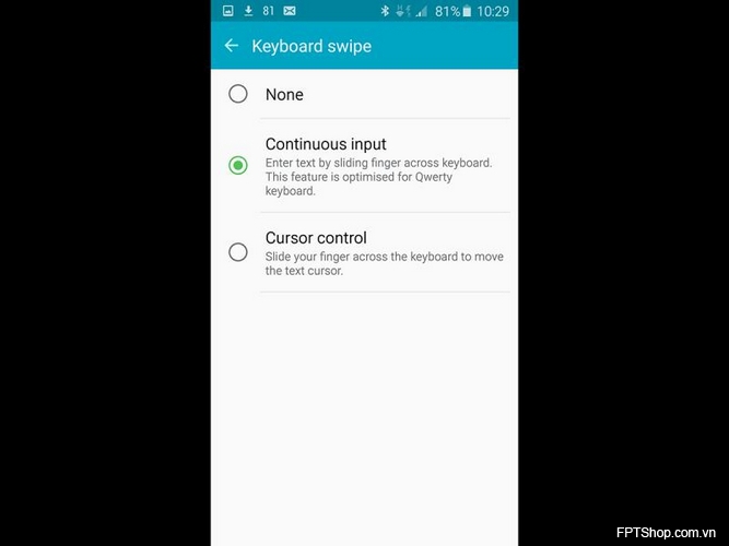 Bật bàn phím Gesture để soạn tin và email nhanh hơn