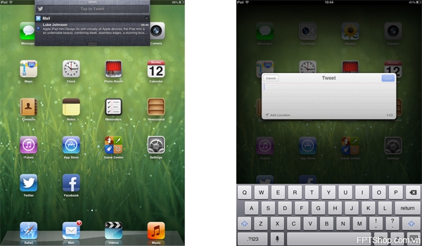 Giao diện sử dụng thân thiện iPad Mini