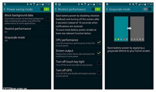 Tùy chỉnh tính năng tiết kiệm pin trên Galaxy S5