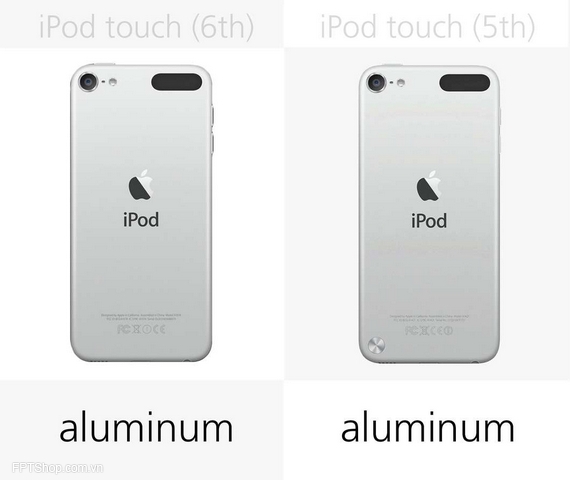 chất liệu Apple iPod Touch Gen 6 và iPod Touch Gen 5