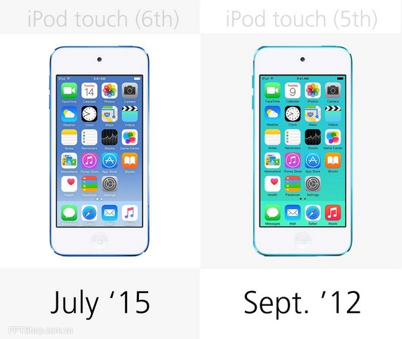 ngày phát hành iPod Touch 6 so với iPod Touch 5