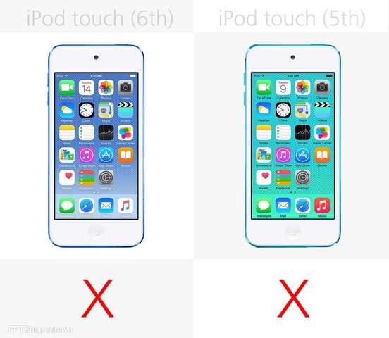 Touch ID trên iPod Touch 6 so với iPod Touch 5
