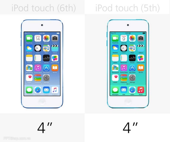 Màn hình iPod Touch 6 so với iPod Touch 5