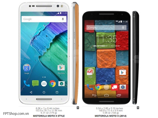 Moto X Style nên có màn hình nhỏ gọn hơn