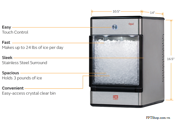 thiết bị này có thể làm tới 24 pound đá mỗi ngày