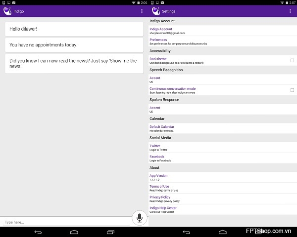 Indigo Virtual Assistant
