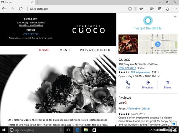 Tìm hiểu tính năng “thông thái” của Cortana khi duyệt web