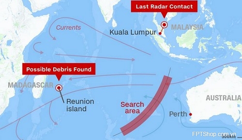 Khoanh vùng vị trí cuối cùng của MH370 trên radar